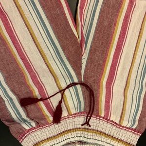 COLORFUL STRIPED WIDE LEG FLOWY PANTS